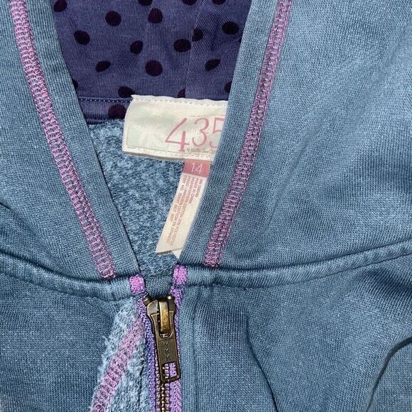 Matilda Jane MJ My Compass Navy Hooded Blue Ruffled Sweatshirt Vest Size 14 - Picture 5 of 7